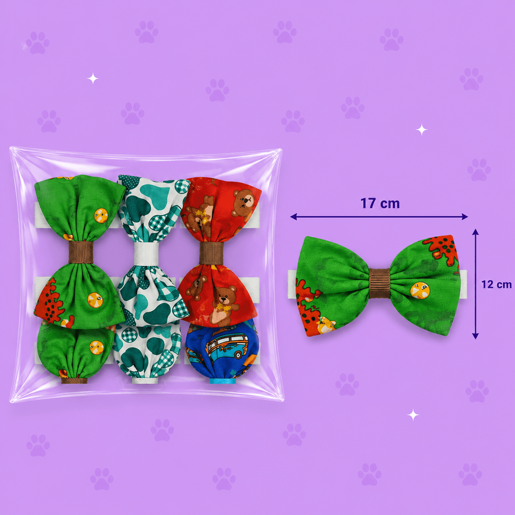 Gravata Borboleta Pet Estampada Sortida — pacote c/ 8
