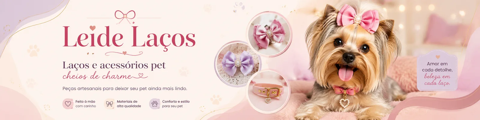 Leide Laços — laços e acessórios pet cheios de charme, peças artesanais para deixar seu pet ainda mais lindo